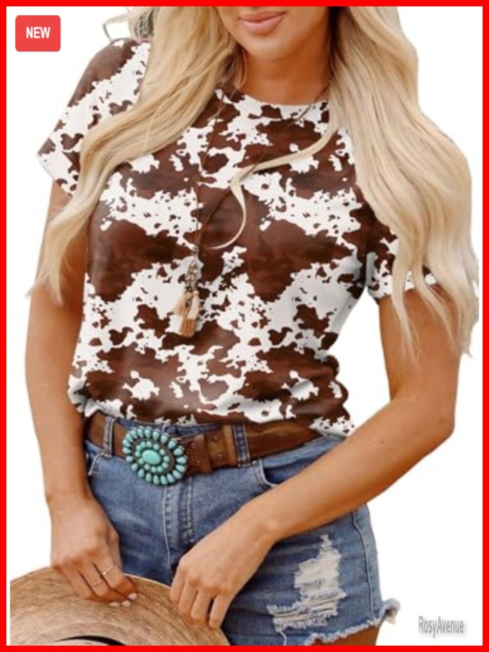 Women's Summer Tee Short Sleeve Western Graphic Crew Neck Casual Top